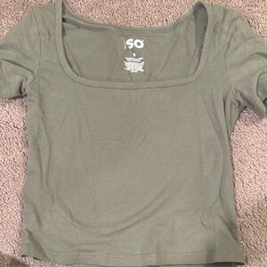SO Women's Sage Green Square Neck Crop Top